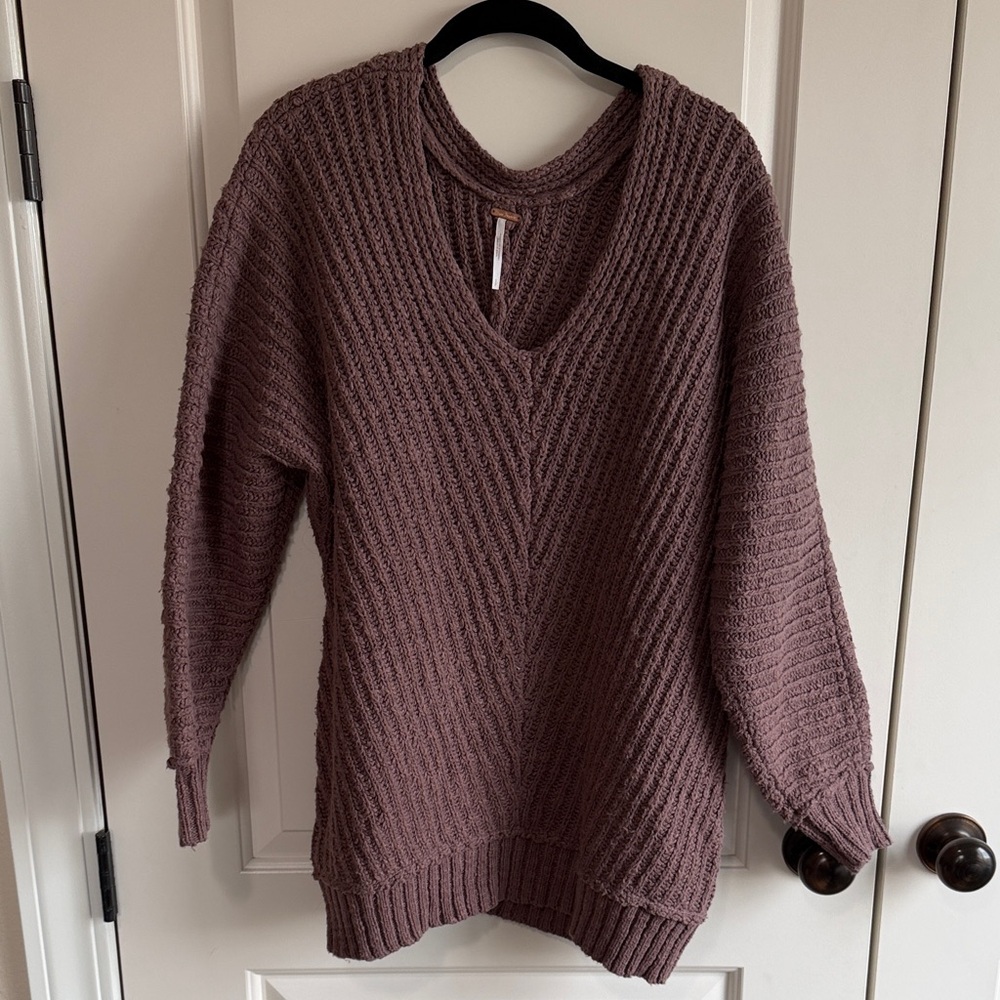 Free People V-Neck Knit Sweater
